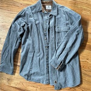 Legendary Whitetail L (runs big) grey flannel material button down